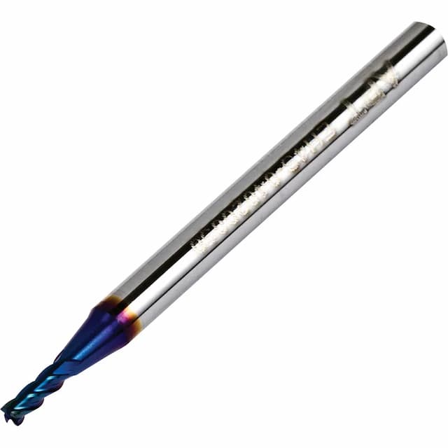 Square Carbide End Mill, 1 mm Diameter, 4 Flutes, 60 HRC